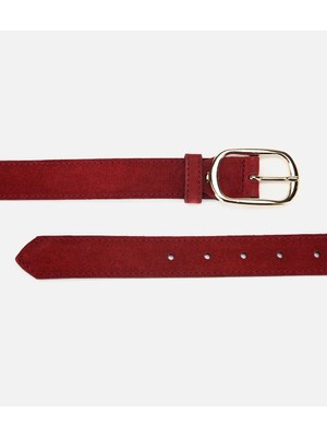 Hotiç 05KEH317350A780 KADIN Süet Deri Bordo Kemer