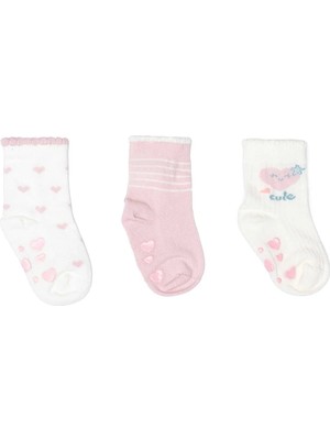 Hellobaby Kız Bebek 3lü Kaydırmaz Çorap Hayvan Baskılı