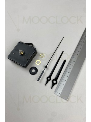 Sessiz Duvar Saati Mekanizması, 14MM Şaft, Akrep-Yelkovan-Saniye, Askılı