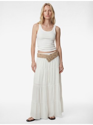 Koton Rahat Kalıp Katlı Çan Kesim Midi Kloş Etek