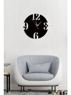 40CM Büyük Rakamlı Dekoratif Ahşap Duvar Saati, Şık ve Modern Tasarım