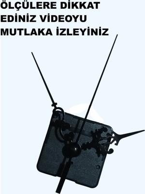 Sessiz Duvar Saati Mekanizması, 22 mm Şaft, Akrep-Yelkovan-Saniye, Askısız
