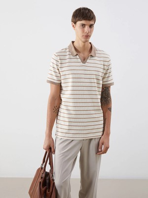 Lc Waikiki Yeni Sezon Polo Yaka Çizgili Erkek Tişört