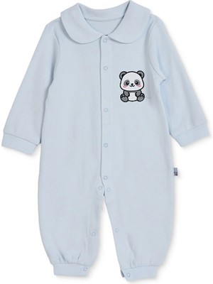 Hellobaby Erkek Bebek Tulum Hayvan Baskılı Çıtçıtlı Bebe Yaka Long Sleeve Patikli