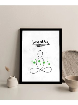 Harikabirev Çerçevesiz Çerçeve Görünümlü Mdf Tablo (Breathe) Siyah Yeşil |çtkmdf