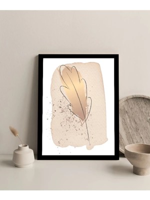 Harikabirev Çerçevesiz Çerçeve Görünümlü Mdf Tablo (Bohem Yaprak) 1 |çtkmdf