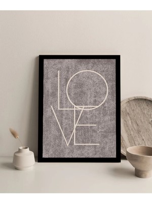 Harikabirev Çerçevesiz Çerçeve Görünümlü Mdf Tablo (Love) Eskitme|çtkmdf