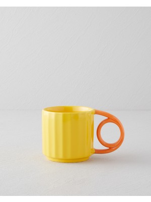 English Home Playful Twist Seramik Kupa 350 ml Sarı-Turuncu
