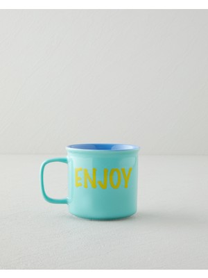 English Home Cheer and Enjoy Seramik Kupa 315 Ml Yeşil