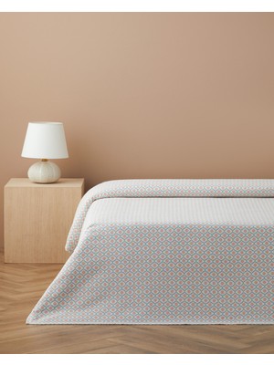 English Home Silva Baskılı Pamuklu Çift Kişilik Pike 200X220 cm Pembe