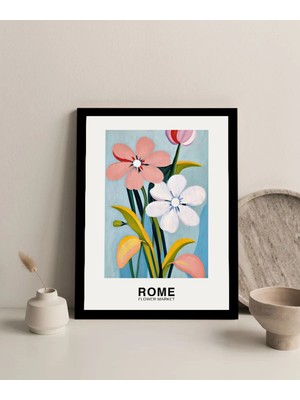 Harikabirev Çerçevesiz Çerçeve Görünümlü Mdf Tablo (Rome Flower) |çtkmdf
