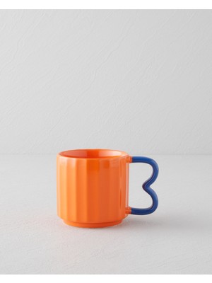 English Home Playful Rust Seramik Kupa 350 ml Turuncu-Mavi Şık Tasarım