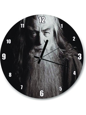 Yüzüklerin Efendisi Gandalf Temalı Duvar Saati 30X30 Cm, Şık ve Dekoratif