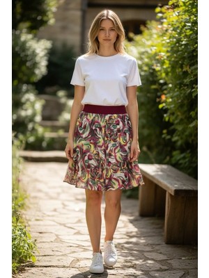 Eren Style Düz Altı Kısa Etek(95 Cm)-(38-52)