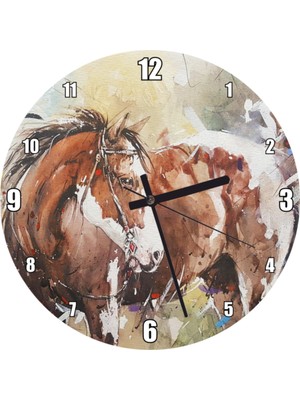 Kahverengi ve Beyaz Renklerde Büyük Duvar Saati 50X50 Cm, Şık Tasarım