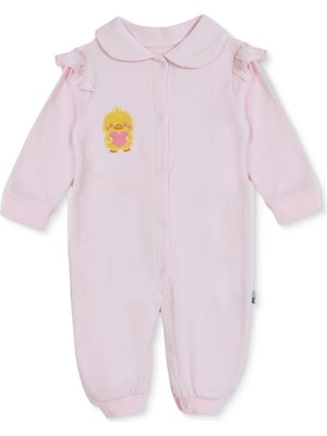 Hellobaby Kız Bebek Tulum Hayvan Baskılı Çıtçıtlı Bebe Yaka Long Sleeve Patikli