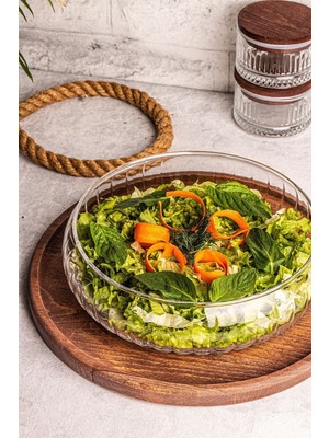 Teknotrust Şeffaf Büyük Boy Cam Salata Sunum Kasesi, Şık ve Dayanıklı Tasarım