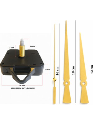 Sessiz 22 mm Uzun Şaft Saat Mekanizması, Askılı, Yüksek Performans