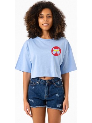 Inspector Gadget Mad Bebe Mavi Kadın Crop Tshirt