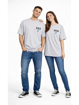 Nevermind Anne Baba Kombini Mom Dad Baskılı Çift Tişört Oversize Unisex 2’li Set