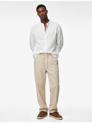 Koton Regular Fit Cepli Pamuklu Pileli Beli Bağcıklı Pantolon