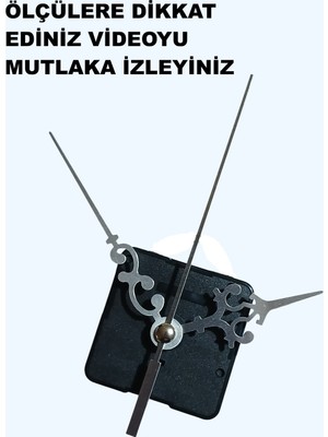 Sessiz Duvar Saati Mekanizması, 22 mm Şaft, Akrep-Yelkovan, Saniye