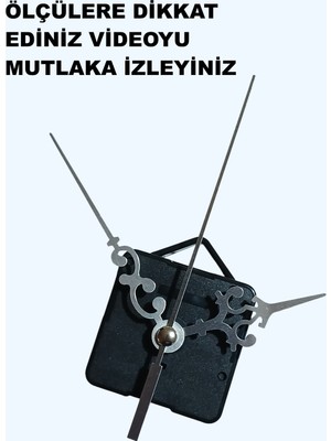 Sessiz Saat Mekanizması 14 mm Şaft, Akar Akrep, Yelkovan, Saniye (Askılı)