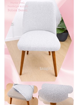 UY STYLE Bohem Büyük Oval Lastikli  Sandalye Kılıf 1 Adet