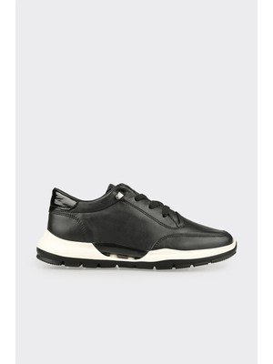 Elle Siyah Deri Kadın Spor Ayakkabı
