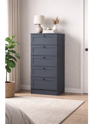 Sarmobi Terra 5 Çekmeceli Şifonyer/çamaşırlık 50X105X42 cm – Modern Tasarım