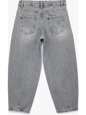 Koton Pamuklu Yıpratılmış Detaylı Balon Form Denim Pantolon
