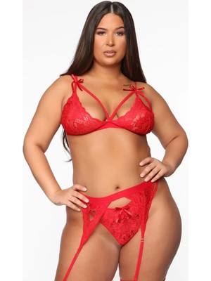 Bigelal Dantelli Büyük Beden Jartiyer Takımı