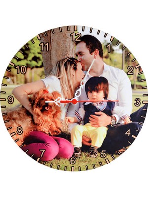 Büyük Boy Kişiye Özel Modern Duvar Saati 27 cm Çap