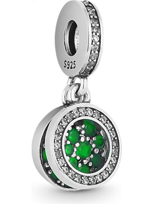 Fubena Yeşil Parıldayan Çift Disk Sallantılı Charm