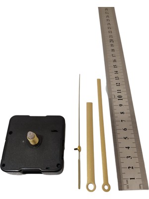 Sessiz Duvar Saat Mekanizması, 16MM Askısız, Akrep, Yelkovan ve Saniye Ile