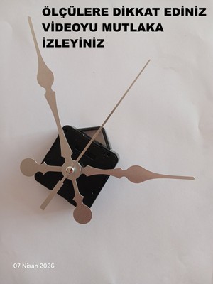 Sessiz 18MM Şaft Duvar Saati Mekanizması, Akrep-Yelkovan-Saniye (Askılı)