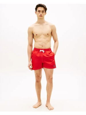 Tommy Hilfiger Tj Medıum Drawstrıng Solıd Erkek Kırmızı Deniz Şortu - UM0UM03852
