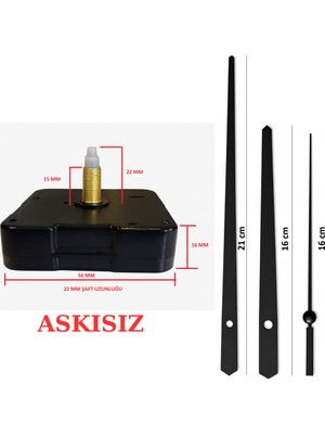 Sessiz 22 mm Metal Duvar Saati Mekanizması, Yüksek Kalite ve Şıklık