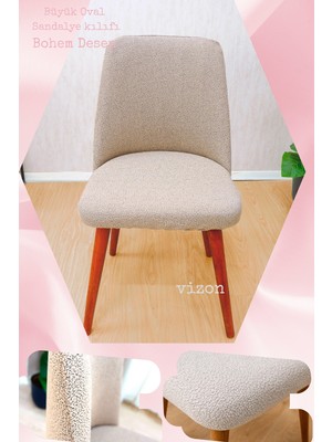 UY STYLE Bohem Büyük Oval Lastikli  Sandalye Kılıf 1 Adet