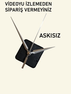 Sessiz Saat Mekanizması, 14 mm Şaft Boyu, Akrep-Yelkovan-Saniye Desteği