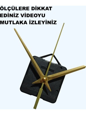 Sessiz Çalışan Saat Mekanizması 18 mm Şaft Boyu, Akrep-Yelkovan-Saniye (Askılı)