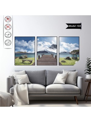 Akıllı Kağıt Statik Tutunma Özellikli Tablo - Poster Manzara (Model- 104)