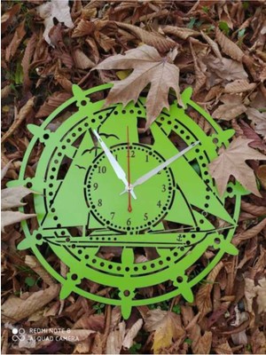 Ahşap Gemi Dümeni Dekoratif Saat, Şık ve Zarif Tasarım