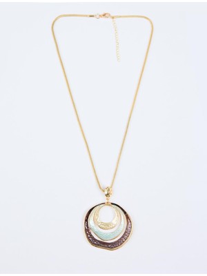 Jimmy Key Beyaz Üçlü Oval Figürlü Kolye