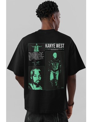 Sevbano Kanye West Rapper Şarkıcı Sırt Baskılı Unisex Oversize Tişört