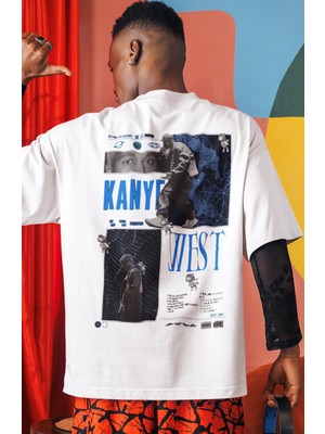 Sevbano Kanye West Rapper Şarkıcı Sırt Baskılı Unisex Oversize Tişört