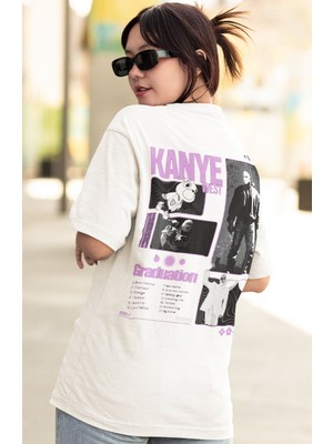 Sevbano Kanye West Rapper Şarkıcı Sırt Baskılı Unisex Oversize Tişört