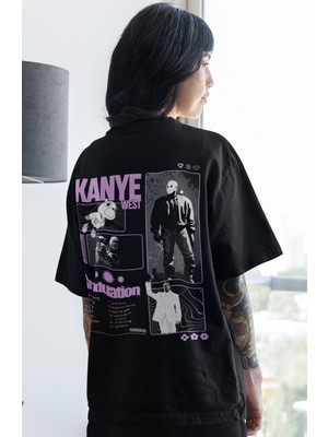 Sevbano Kanye West Rapper Şarkıcı Sırt Baskılı Unisex Oversize Tişört