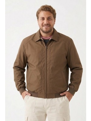 Freemen Erkek Dik Yaka Fermuarlı Basic Bomber Mont -Büyük Beden Aralığı-