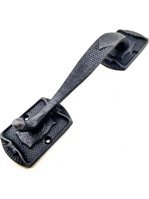 TeknoKapsül Antika Tarz Dekoratif Pirinç Ayak Tip Büyük Kapı Çekme Kolu - 220X50MM, Oksit